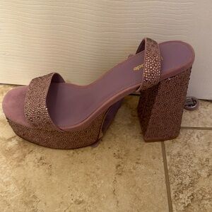 Larroude purple rhinestone platforms